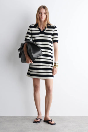 VILZSTUDIOS Fashionable Striped Mini Dress