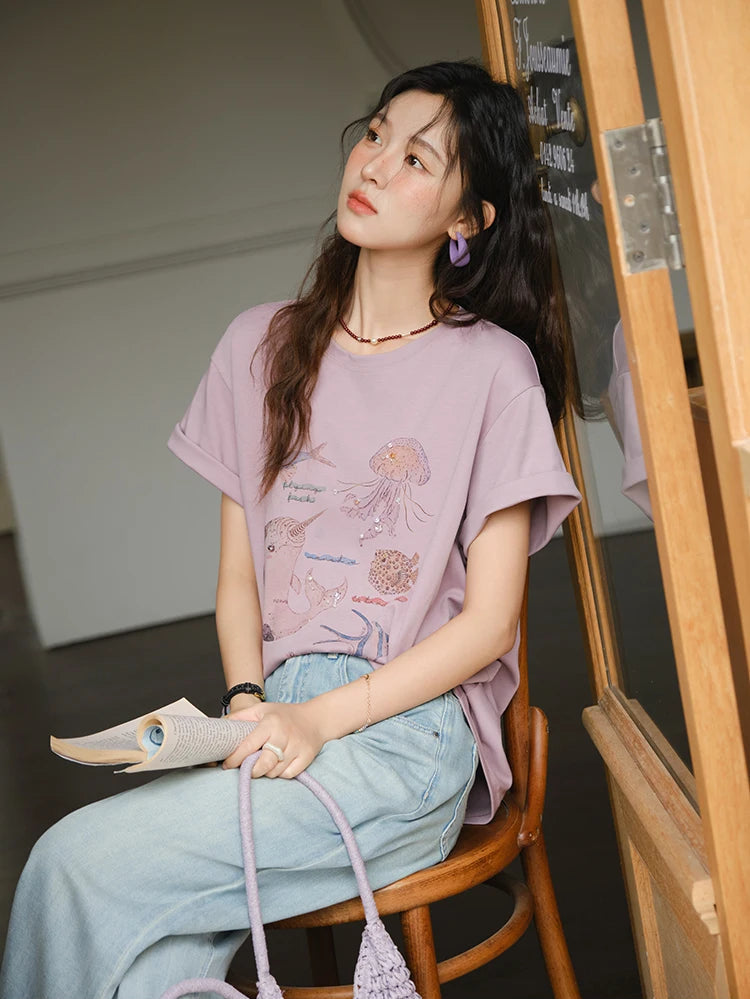VILZSTUDIOS Stylish Loose Fit Cotton T-Shirt
