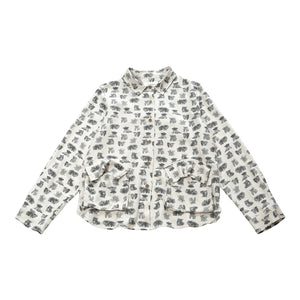 VILZSTUDIOS Lapel Cartoon Print Long Sleeve Shirt