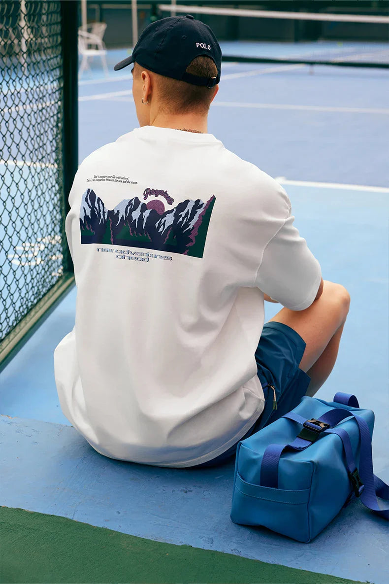 VILZSTUDIOS Mountain Graphic Oversize Casual T-Shirt