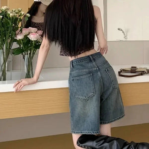 VILZSTUDIOS Vintage High Waist Button Denim Jeans