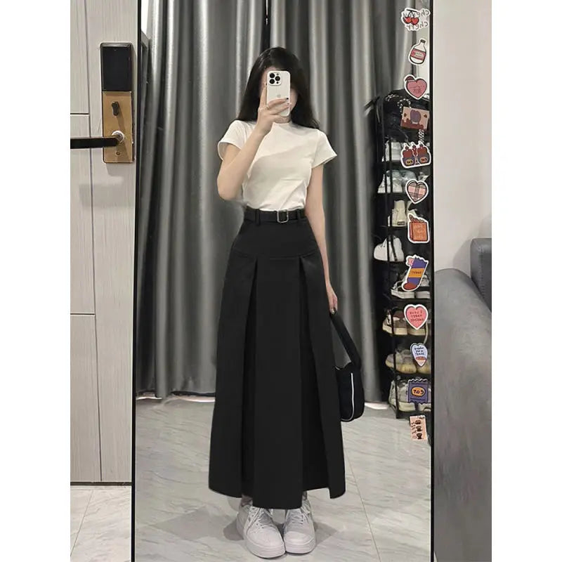 VILZSTUDIOS High Waist A-line Maxi Skirt