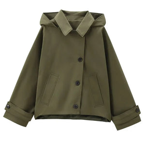 VILZSTUDIOS Green Oversized Hooded Jacket