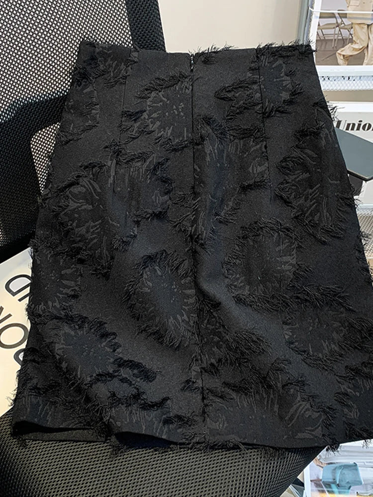 VILZSTUDIOS Elegant Green Chinese Style A-Line Skirt
