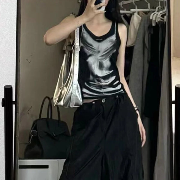 Elastic Vintage Y2K Slim Tank Top