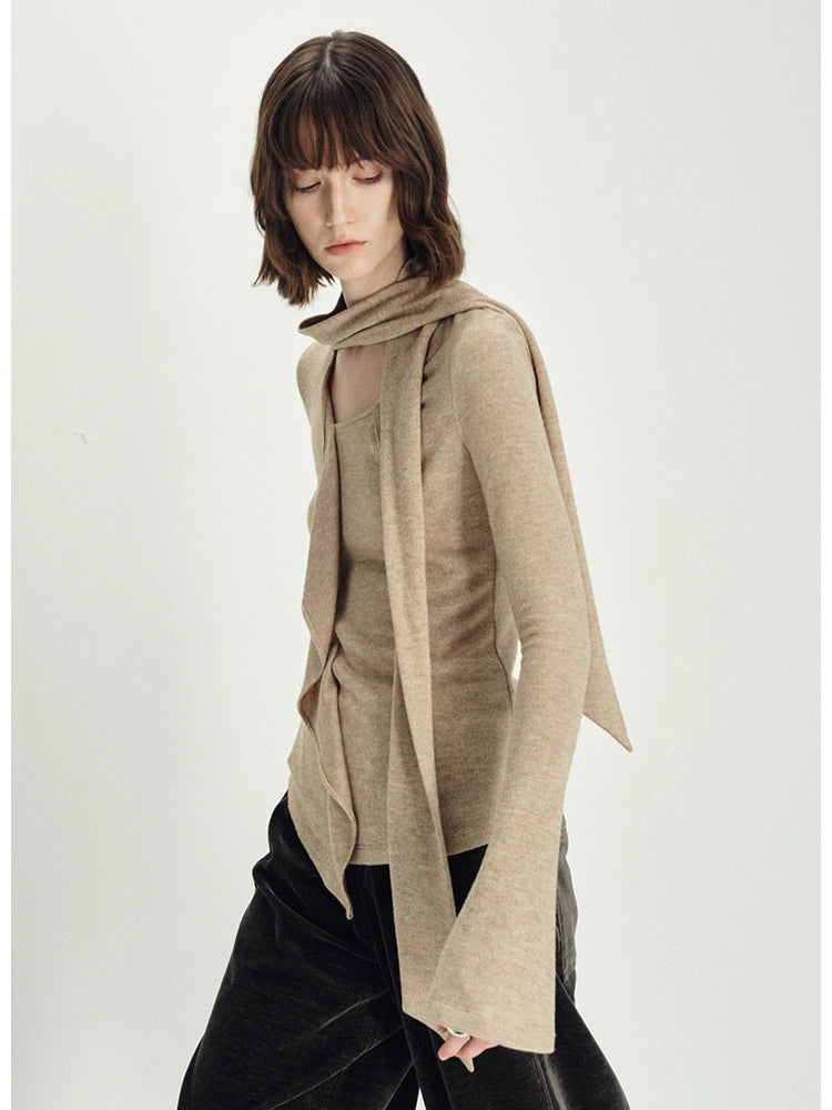 VILZSTUDIOS Ruffled Knit Long Sleeve Top