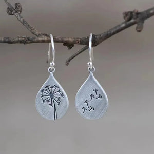 VILZSTUDIOS Vintage Sterling Silver Dandelion Drop Earrings
