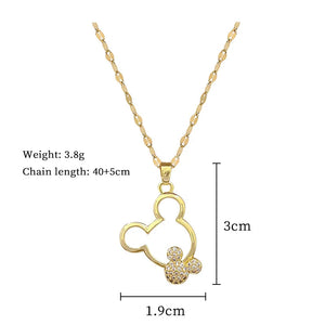 VILZSTUDIOS Disney Hollow Mickey Mouse Zircon Pendant Necklace