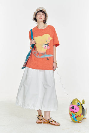 VILZSTUDIOS Printed Skating Duck Loose T-Shirt