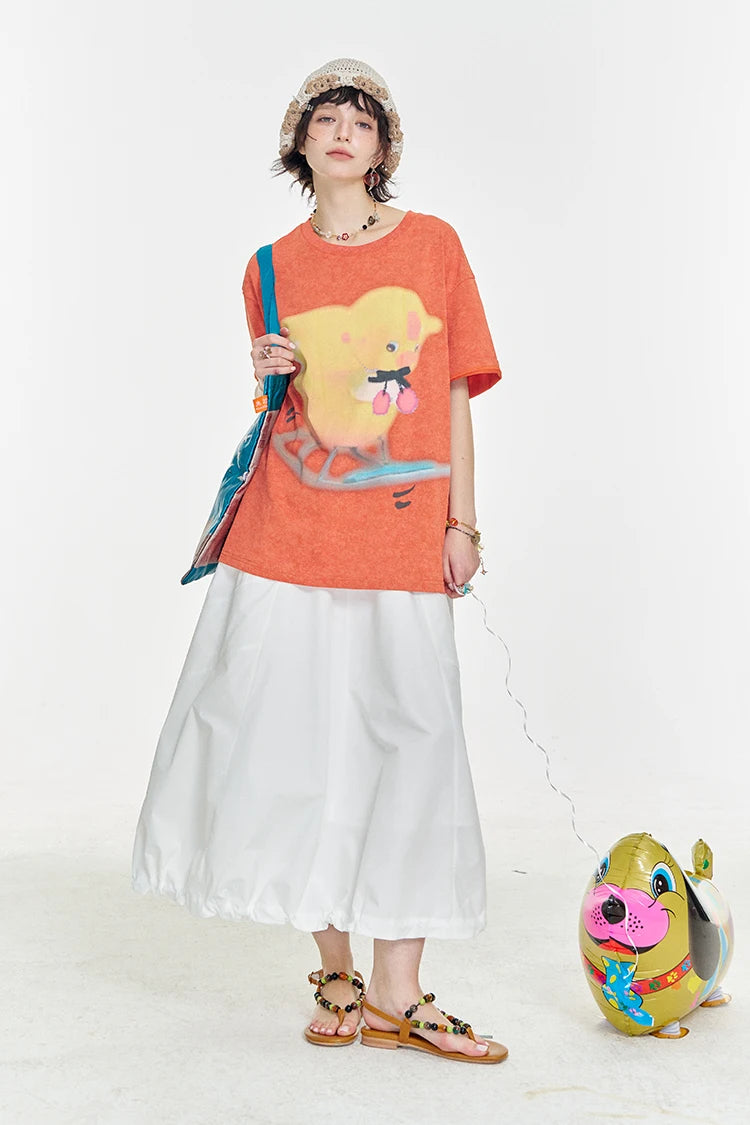 VILZSTUDIOS Printed Skating Duck Loose T-Shirt