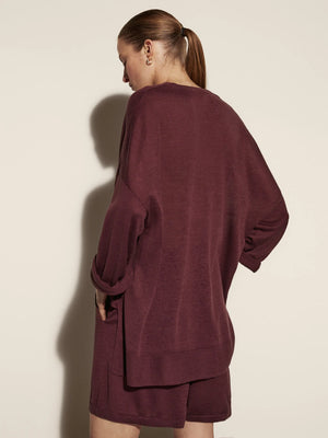 VILZSTUDIOS Linen Knit V-Neck Light Sweater