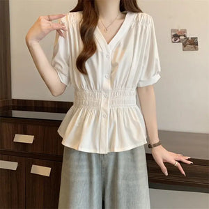 VILZSTUDIOS Oversized V-Neck Blouse