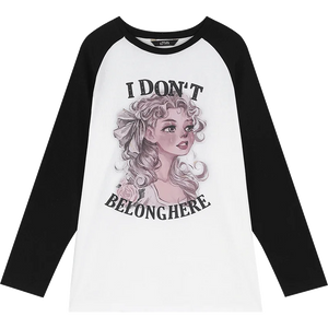 VILZSTUDIOS Color Block Cartoon Print Long Sleeve Top