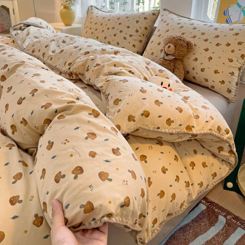 VILZSTUDIOS Soft Mushroom Duvet Cover Bedding Set