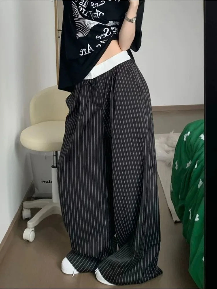 VILZSTUDIOS Elegant High Waist Striped Pants