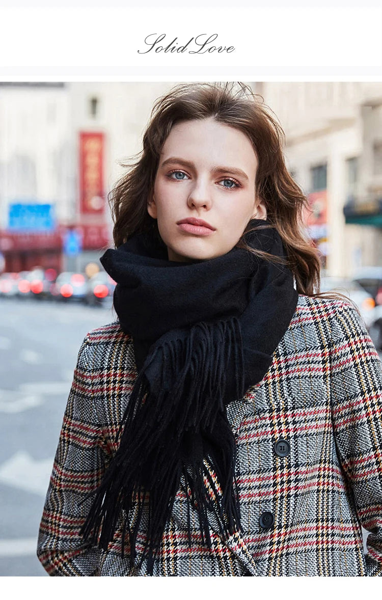 VILZSTUDIOS Winter Scarf Women  Wool Scarves Adult Scarves for ladies 100% Wool scarft women Fashion Cashmere Poncho Wrap