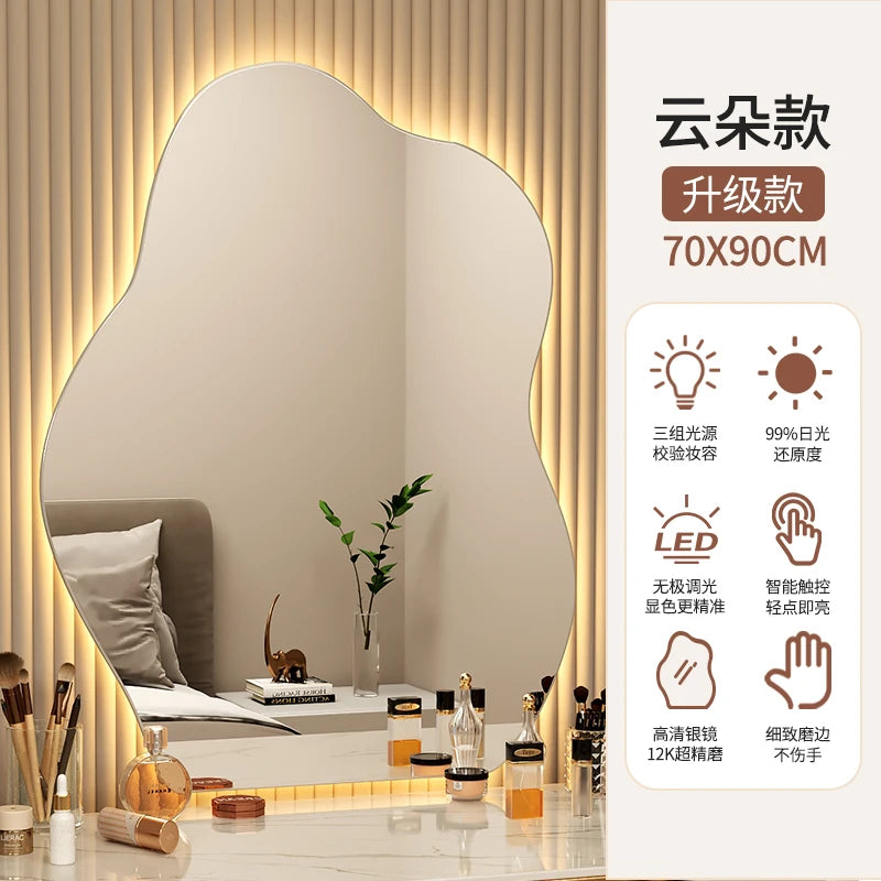 VILZSTUDIOS Wavy Wall Mirror Living Room Decoration Modern Art Vanity Aesthetic Large Size Mirror Fashion Espelhos Lounge Suite Furniture
