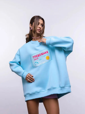 VILZSTUDIOS Casual Loose Fit Round Neck Sweater