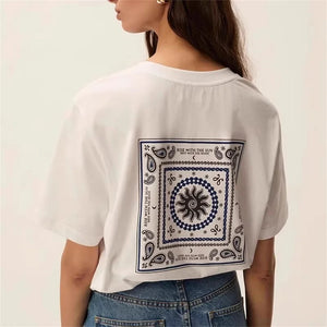 VILZSTUDIOS Square Cashew Print Cotton T-Shirt