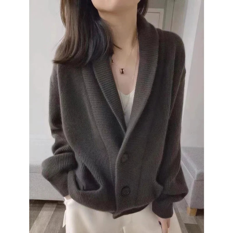VILZSTUDIOS Luxurious Woolen Knitwear Cardigan