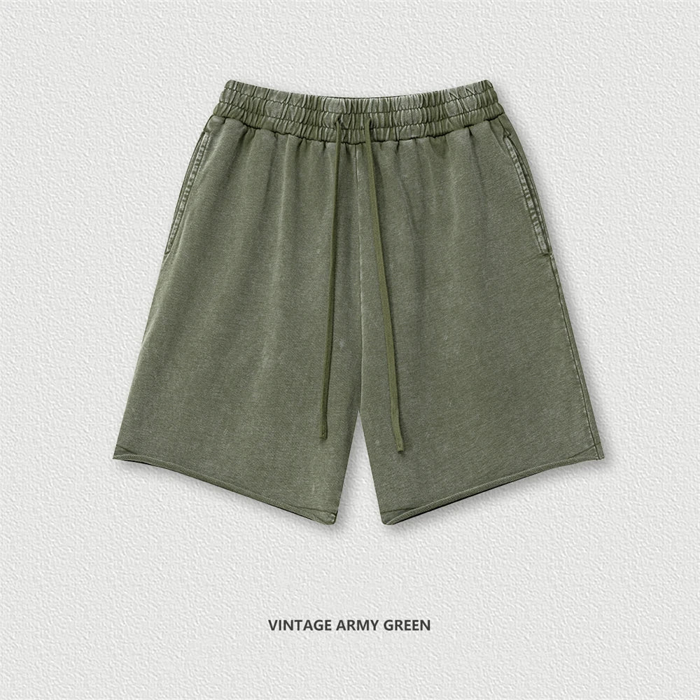 VILZSTUDIOS Vintage Distressed Loose Fit Denim Shorts