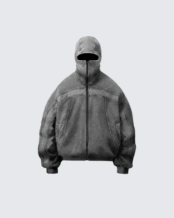 VILZSTUDIOS Washed Gray Classic Ninja Hoodie