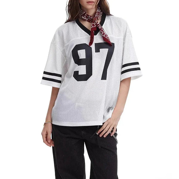 Breathable Retro Mesh Sports  T-Shirt