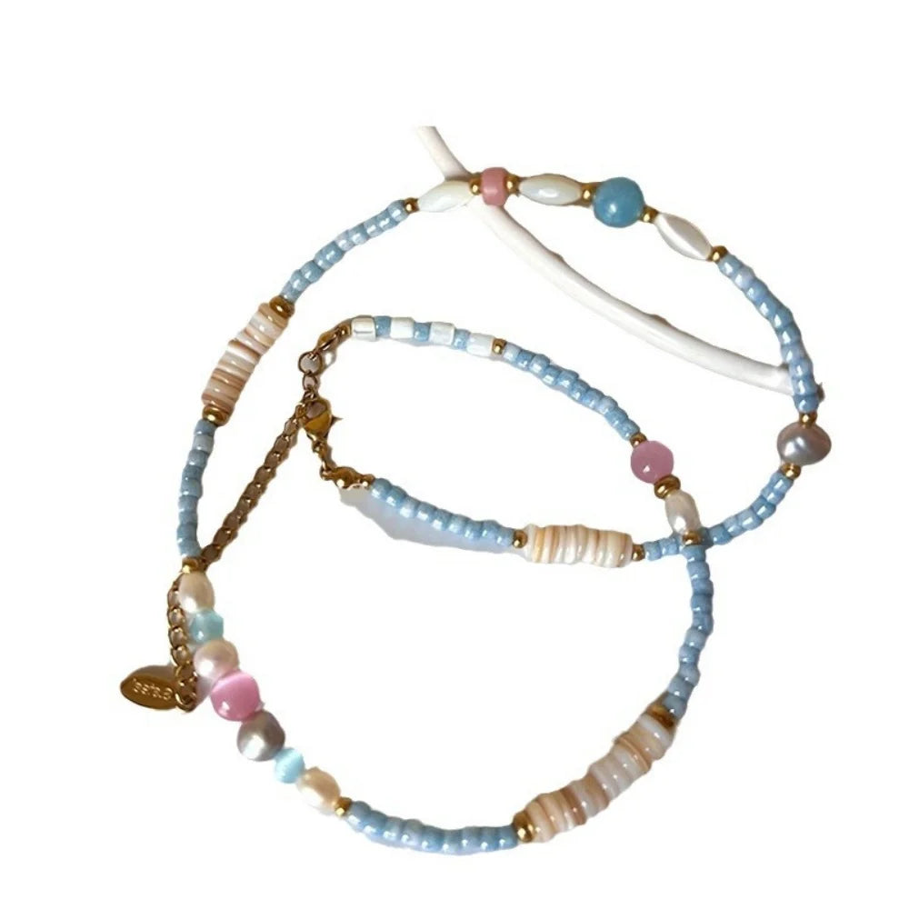 VILZSTUDIOS Freshwater Pearl Collar Chain Necklace