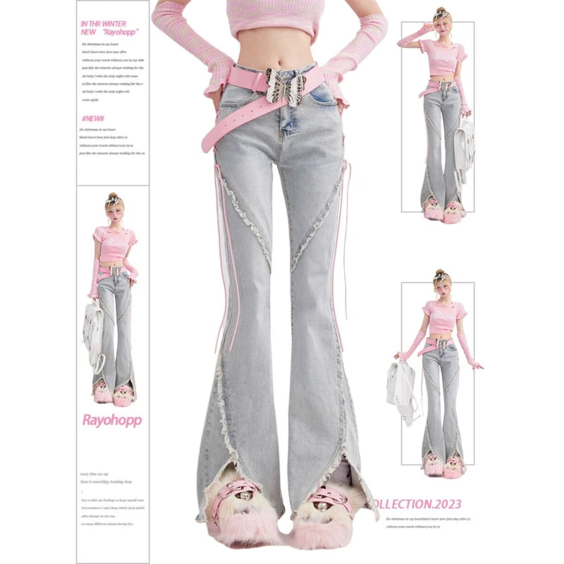 VILZSTUDIOS Vintage High Waist Lace Up Pants