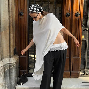 VILZSTUDIOS Elegant Loose Blouse with Shoulder Pads