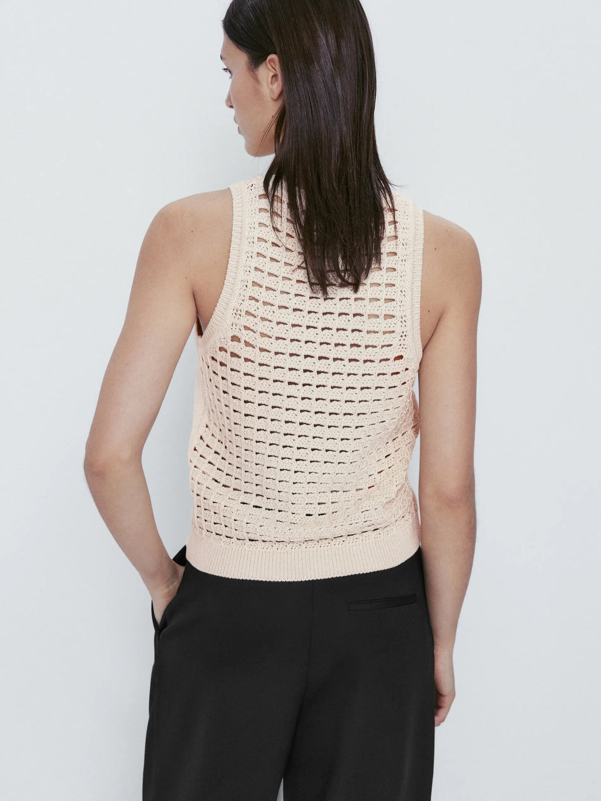 VILZSTUDIOS Sleeveless Knit Openwork Tank Top