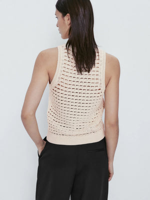 VILZSTUDIOS Sleeveless Knit Openwork Tank Top