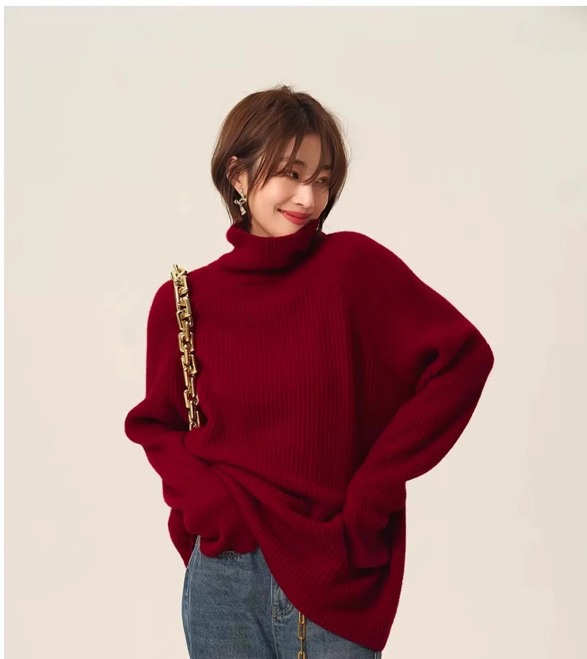 VILZSTUDIOS Retro Red Cashmere Sweater