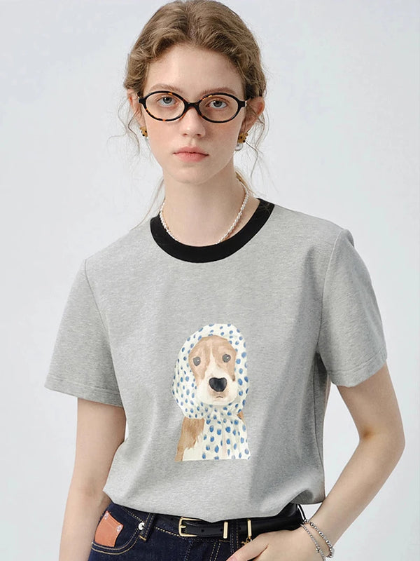 Graphic Cheerful Dog T-Shirt