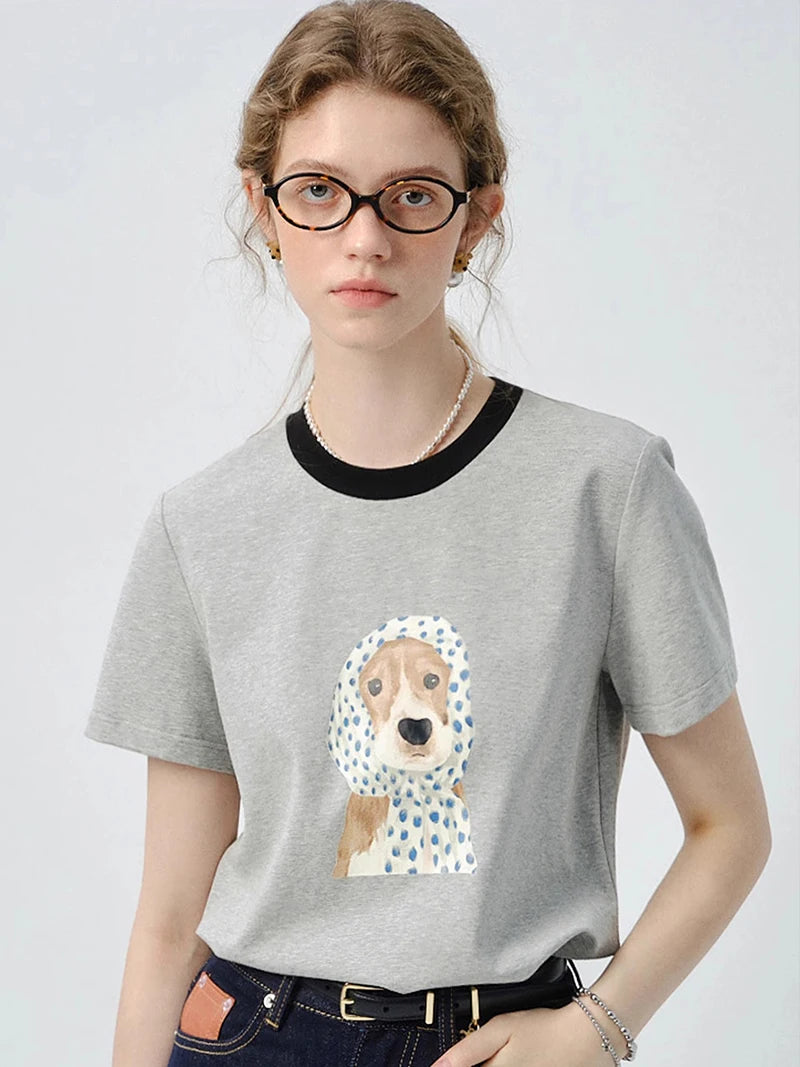 VILZSTUDIOS Graphic Cheerful Dog T-Shirt