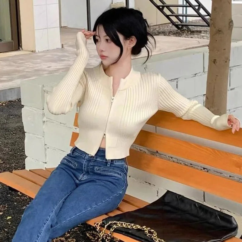 VILZSTUDIOS Slim Fit Zipper Cardigan