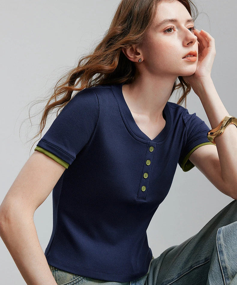 VILZSTUDIOS Stylish Casual Short Sleeve T-Shirt