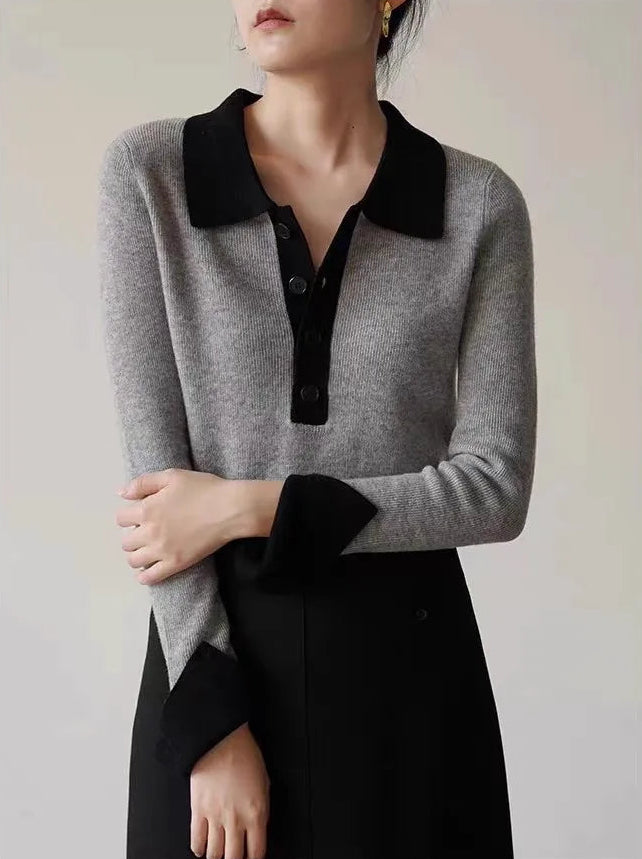 VILZSTUDIOS Chic Slim Polo Sweater