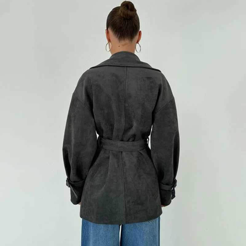 VILZSTUDIOS Retro Suede Lace-Up Jacket