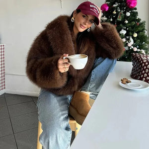 VILZSTUDIOS Luxury Retro Faux Fur Jacket