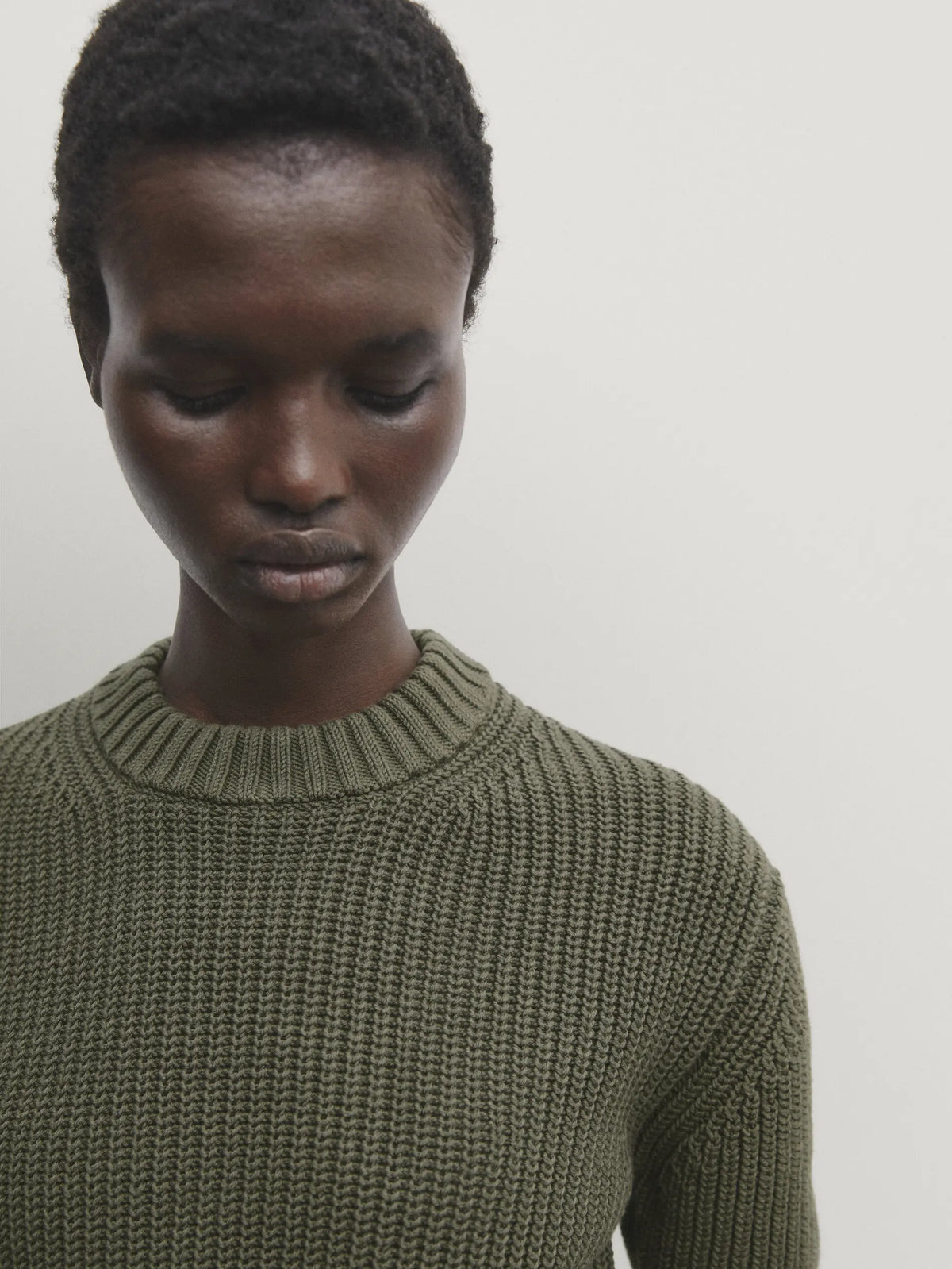VILZSTUDIOS Reverse Stitch Knitted Short Sleeve Sweater