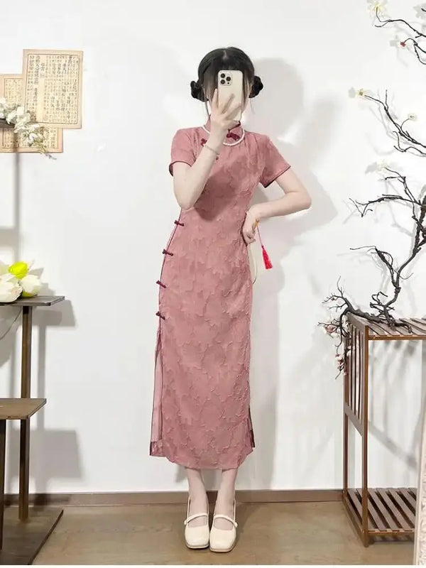 Elegant Modified Chinese Cheongsam Dress Skirt
