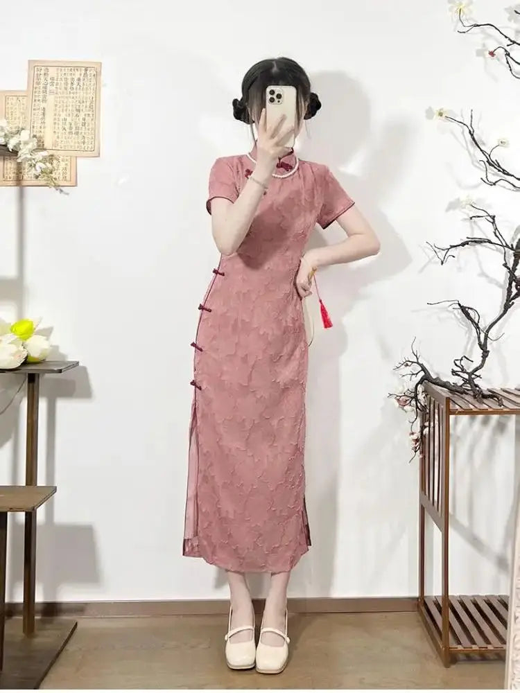 VILZSTUDIOS Elegant Modified Chinese Cheongsam Dress Skirt