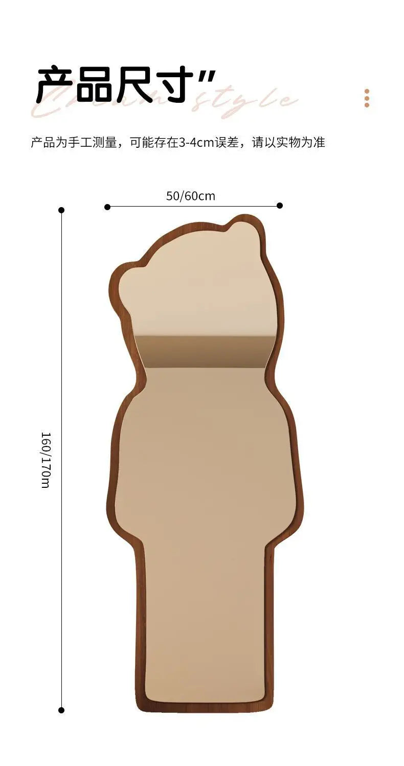 VILZSTUDIOS Floor-to-ceiling bear special-shaped full-body full-length mirror household mirror bedroom three-dimensional irregular cloud