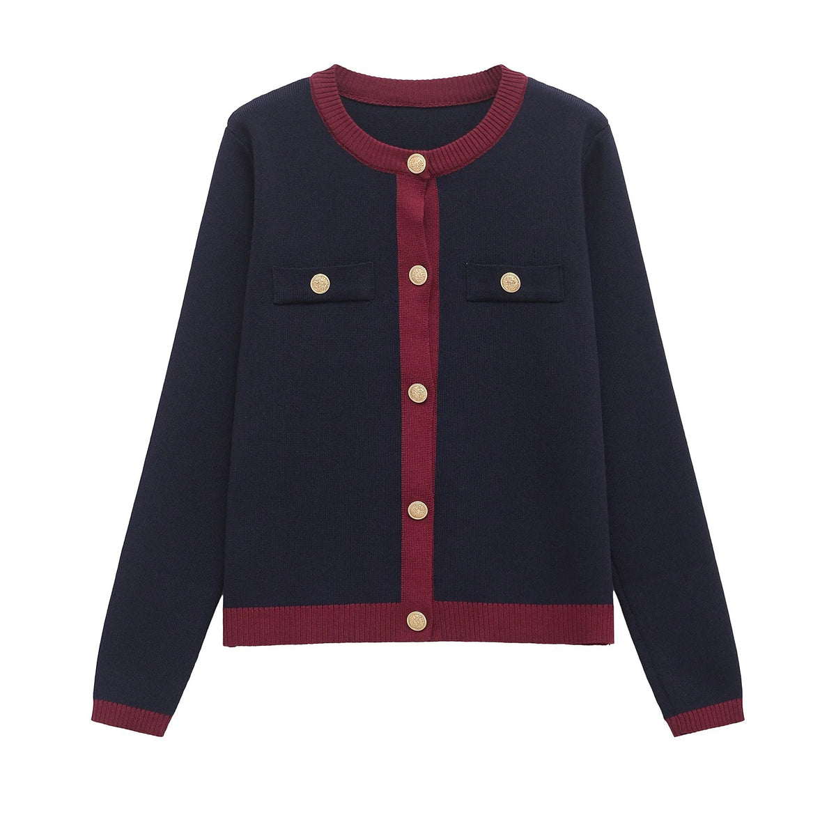 VILZSTUDIOS Basic Knitted Round Neck Cardigan
