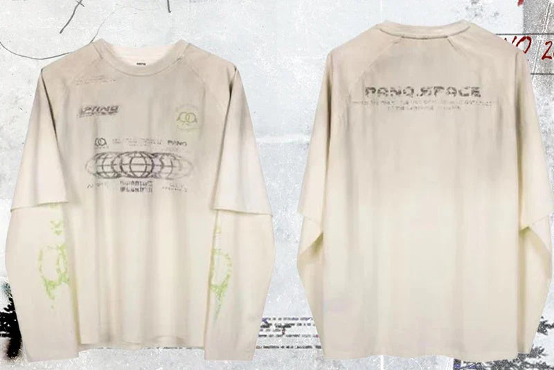 VILZSTUDIOS High Quality Patchwork Long Sleeve T-Shirt