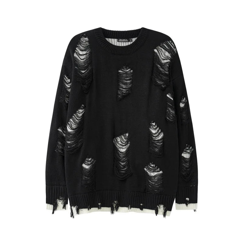 VILZSTUDIOS Oversized Distressed Knit Sweater