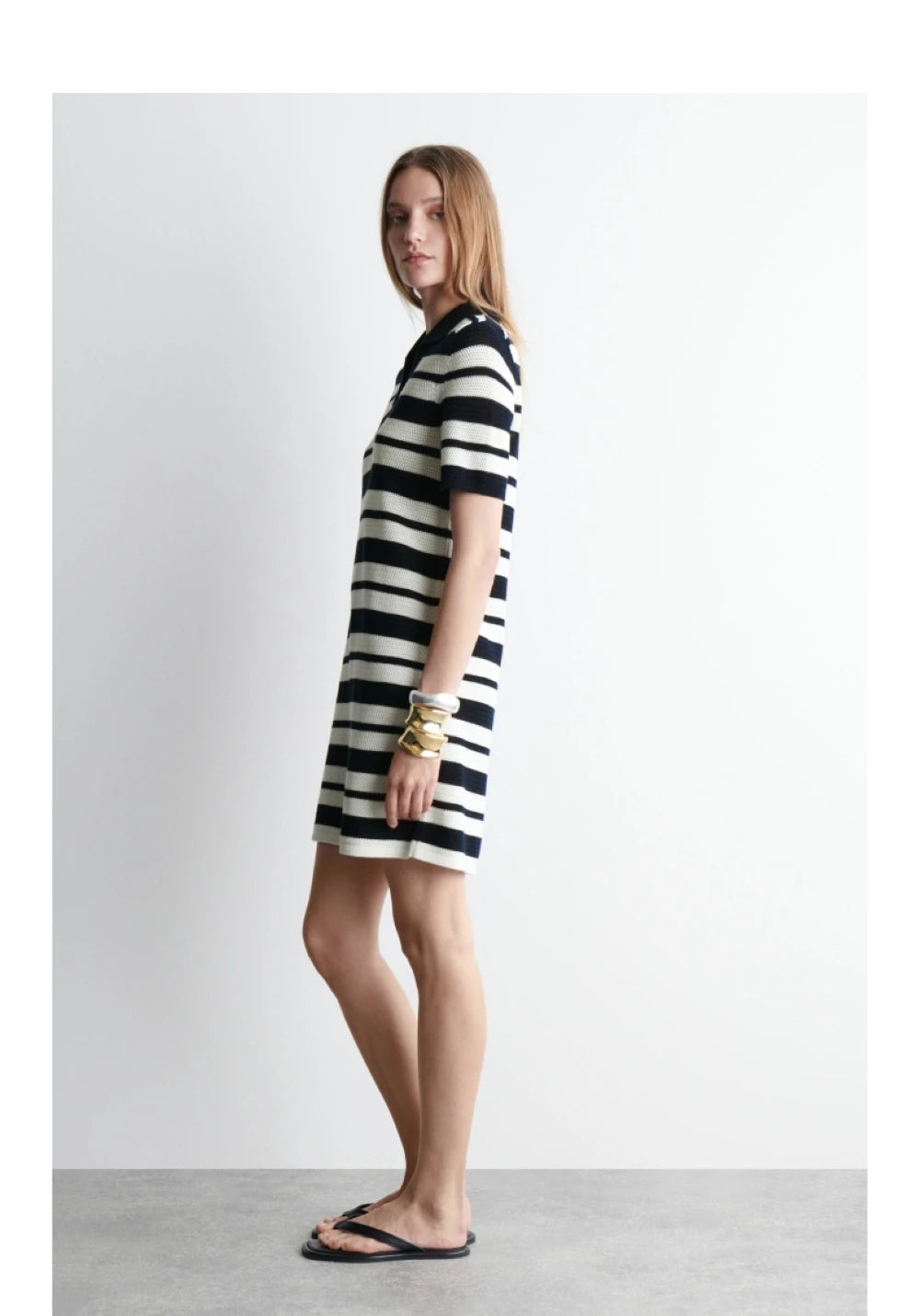 VILZSTUDIOS Fashionable Striped Mini Dress