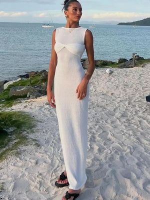VILZSTUDIOS Pink Ruched Sleeveless Maxi Dress