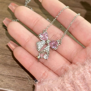 VILZSTUDIOS Sweet Pink Bow Necklace